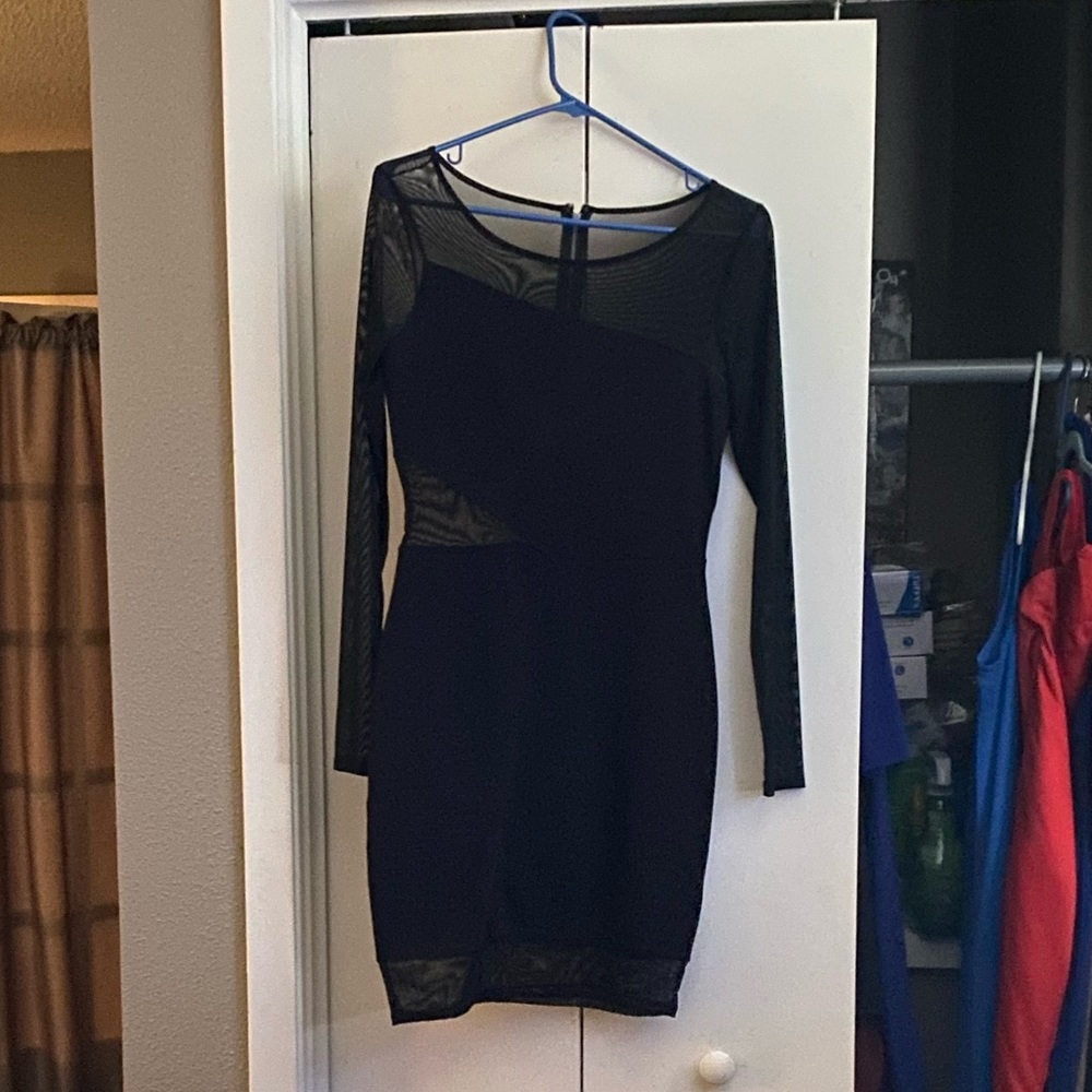 Long sleeve mesh dress